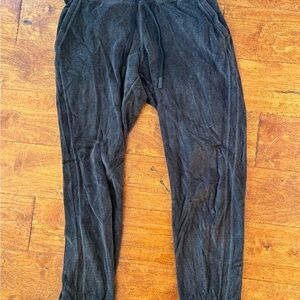 Velour Lululemon Black Jogger Pants